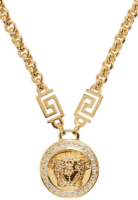 versace medusa gold pendant|versace medusa necklace women.